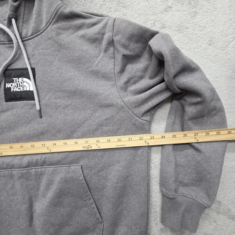 The North Face Hoodie Mens M Gray Pullover Hooded Pockets Heavyweight Fleece